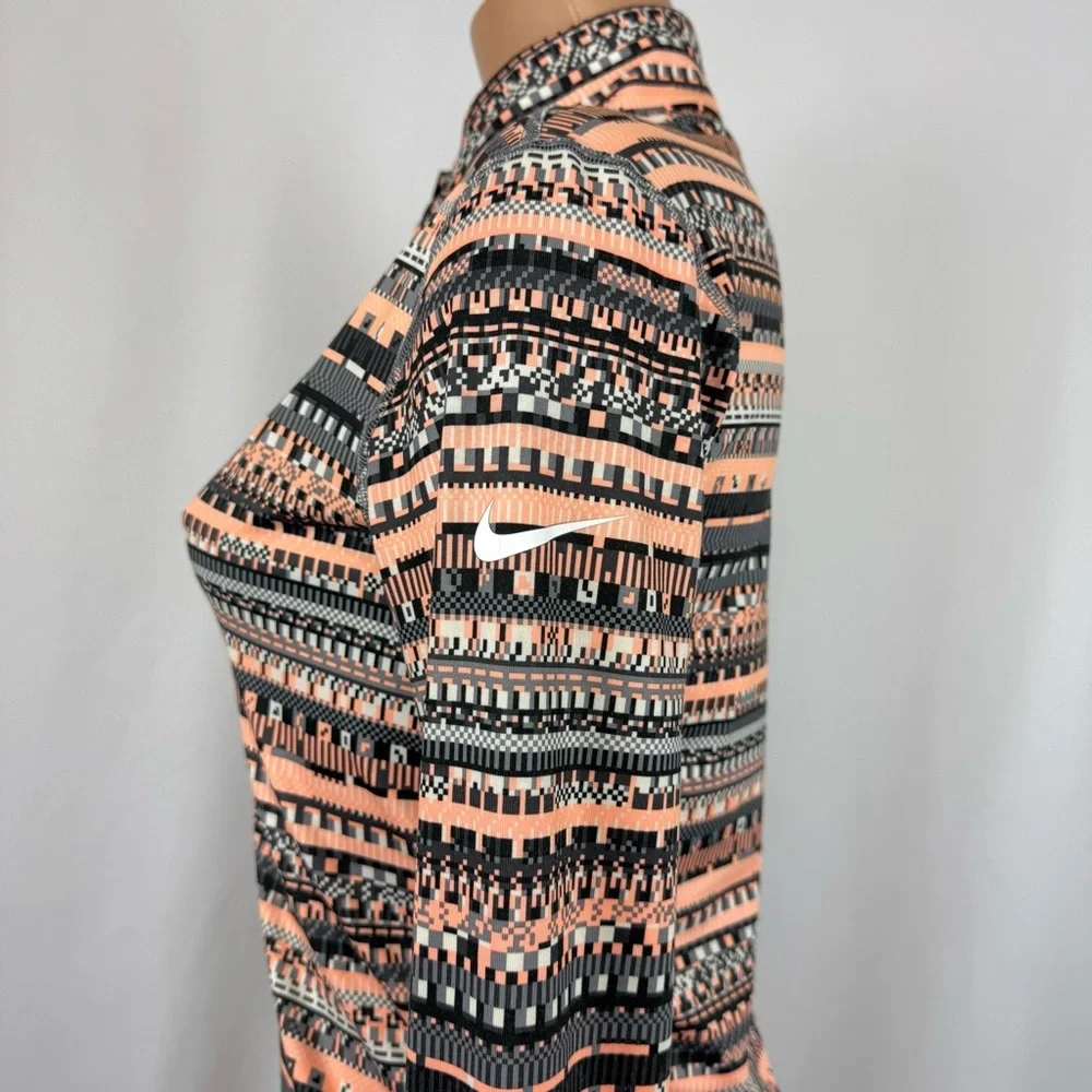 Nike Pro Dri-Fit Hyperwarm Aztec Print 1/2 Zip Pullover Women’s M Fleece Lined